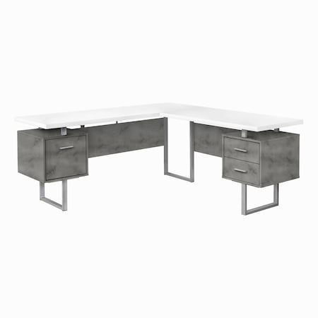 Monarch Specialties Computer Desk, Home Office, Corner, Storage Drawers, 70"L, L Shape, Work, Laptop, Metal, Grey I 7618